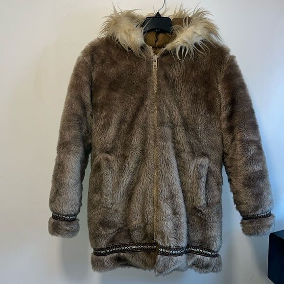 EXCELLENT CONDITION SMALL VINTAGE HANSA-BRANTA BY STEARNS FAUX FUR ANORAK PARKA - Picture 1 of 10